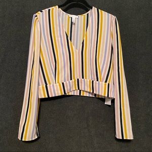 Leith long sleeve crop blouse